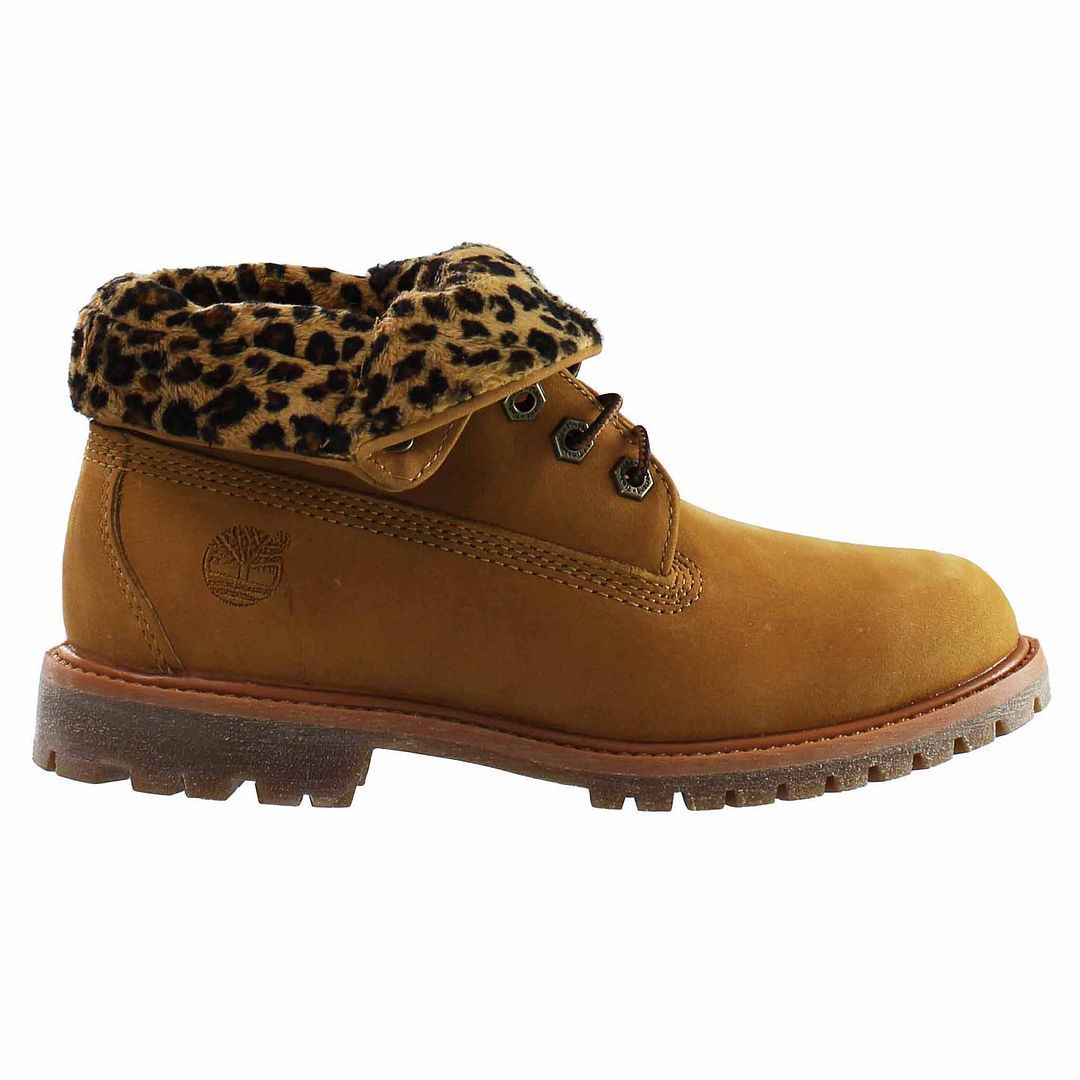 Boots mit Leopardenmuster-Umschlag
