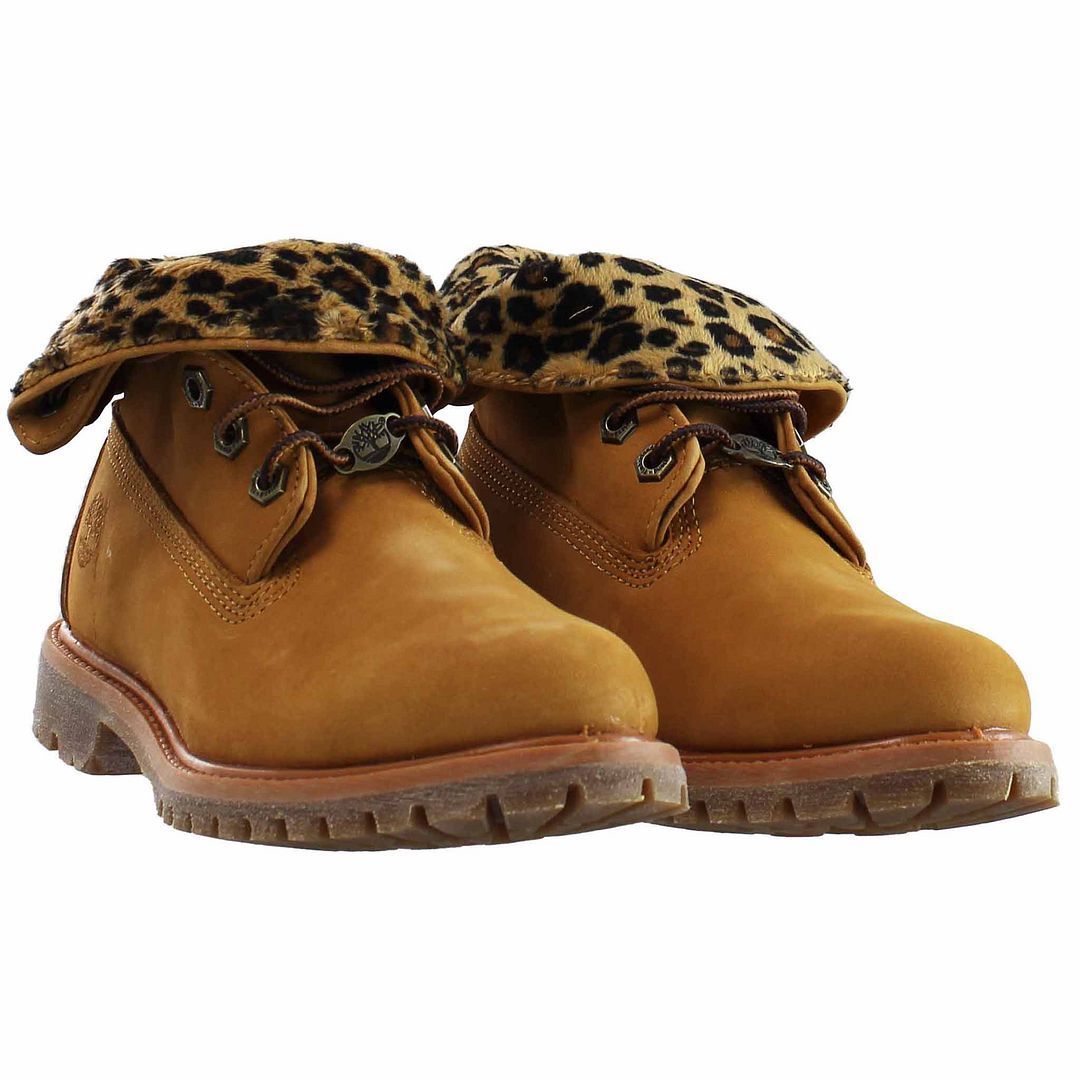 Boots mit Leopardenmuster-Umschlag