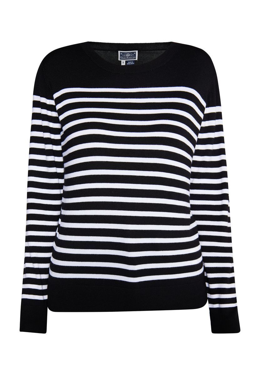 Klassischer maritimer Streifenstrick-Pullover