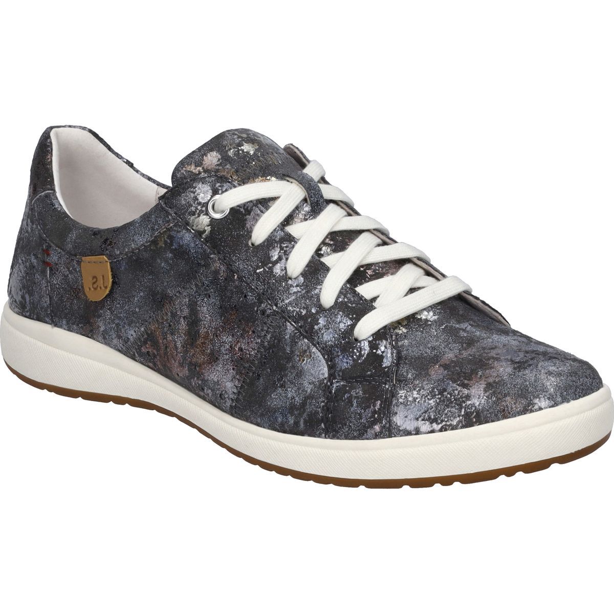 Leder-Sneaker im Distressed-Metallic-Look