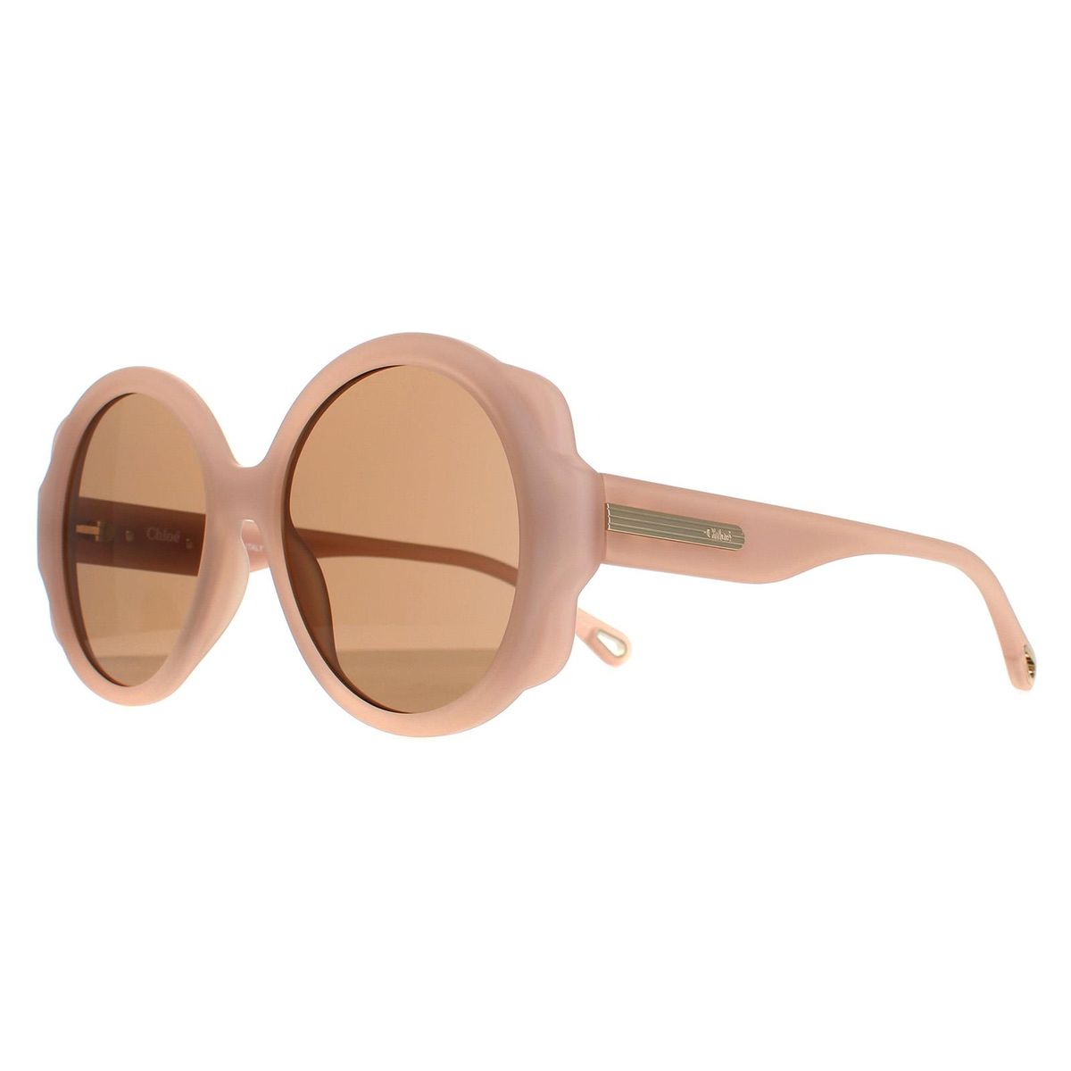 Glamouröse Runde Sonnenbrille mit Wellenrand