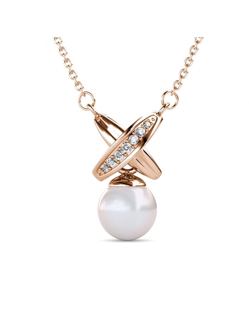 Elegante Perlenkette mit Kreuzanhänger