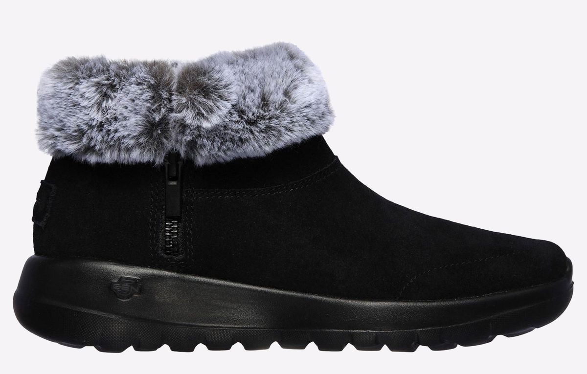 Wildleder-Stiefelette mit Kunstfell