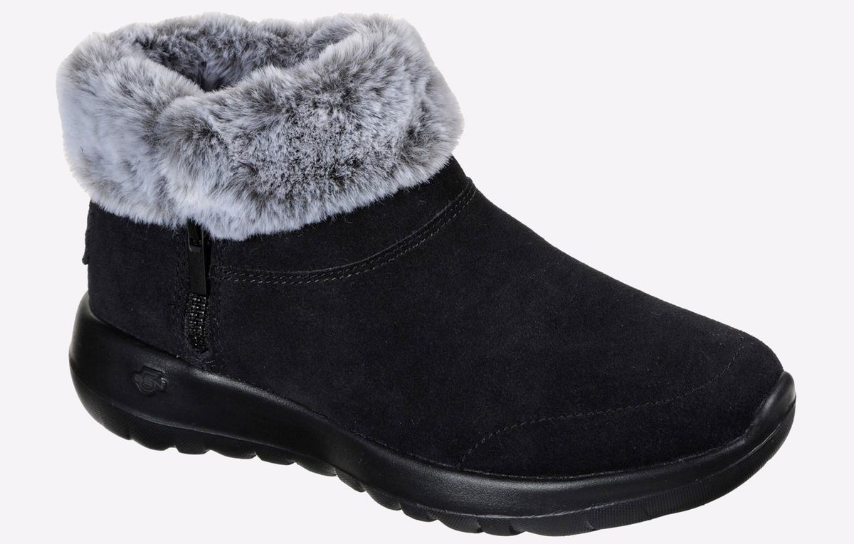 Wildleder-Stiefelette mit Kunstfell