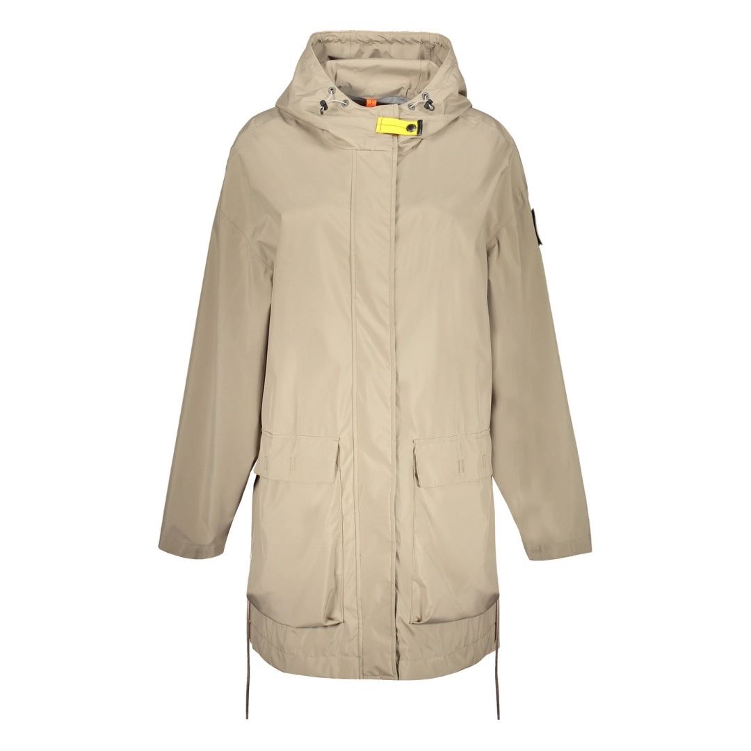 Technischer Parka mit Kapuze und Kordelzug