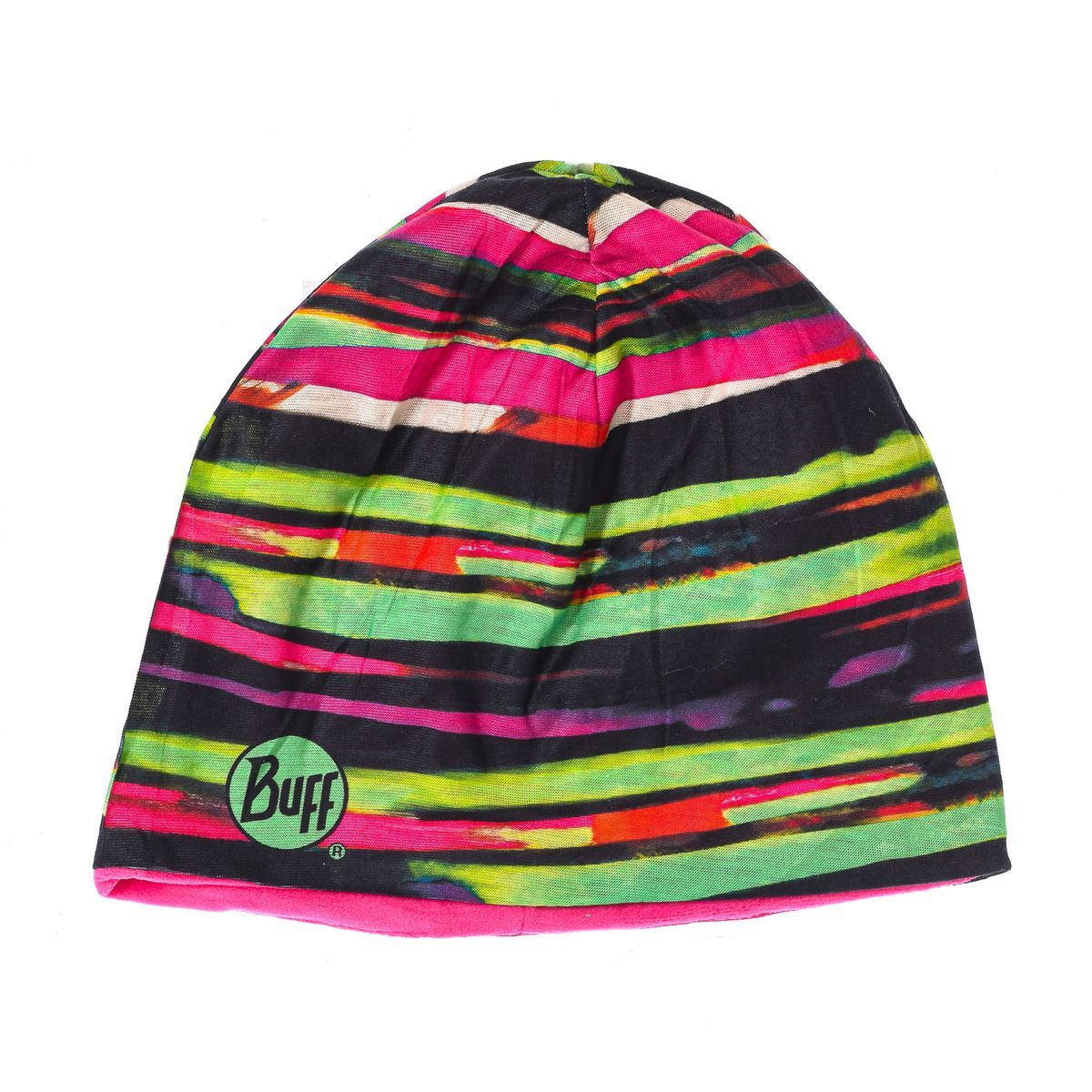 Bunte gestreifte Mütze mit Fleece-Futter