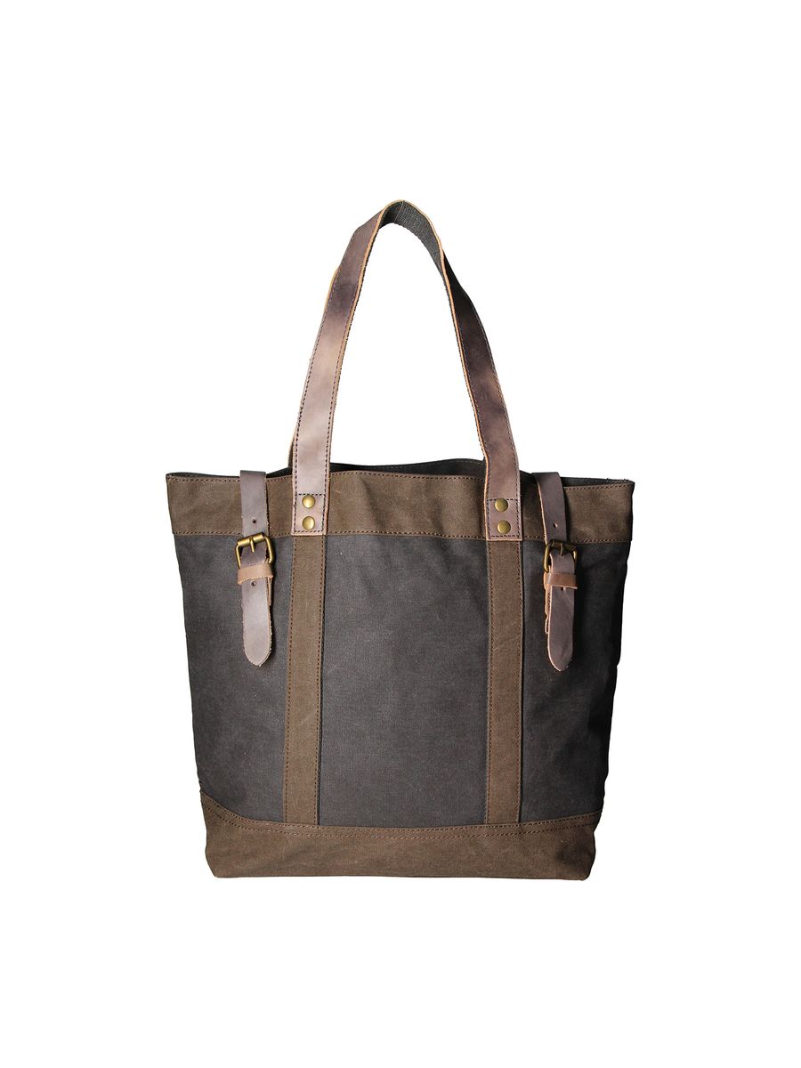 Handgefertigter Canvas- und Ledershopper