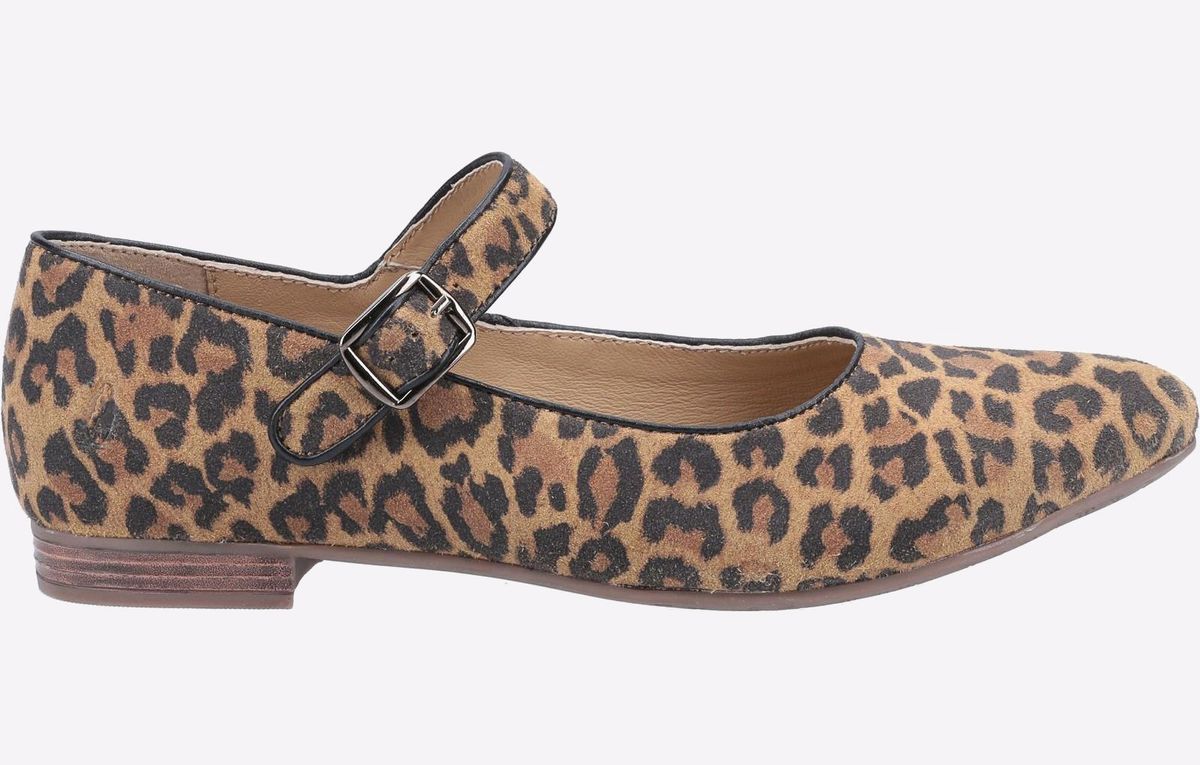 Suede-Mary-Janes mit Leopardenmuster