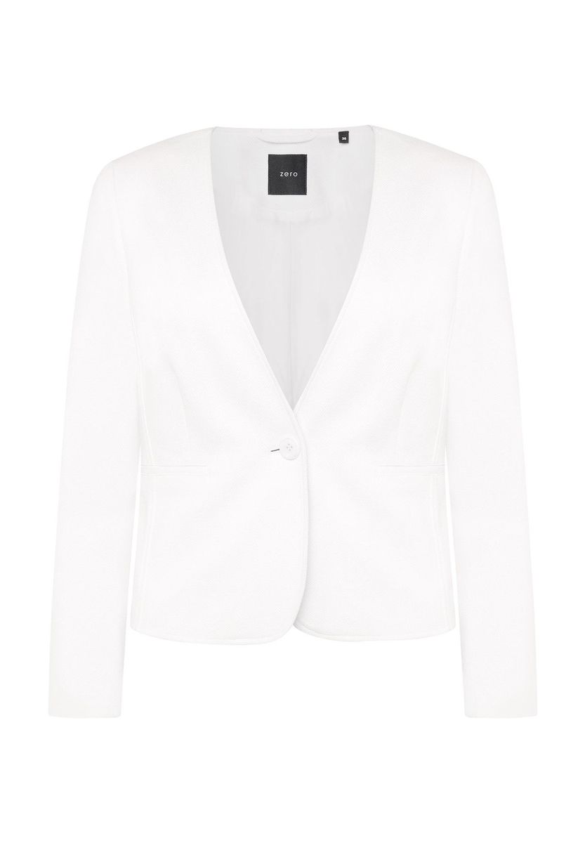Kragenloser Figurbetonter Einknopf-Blazer