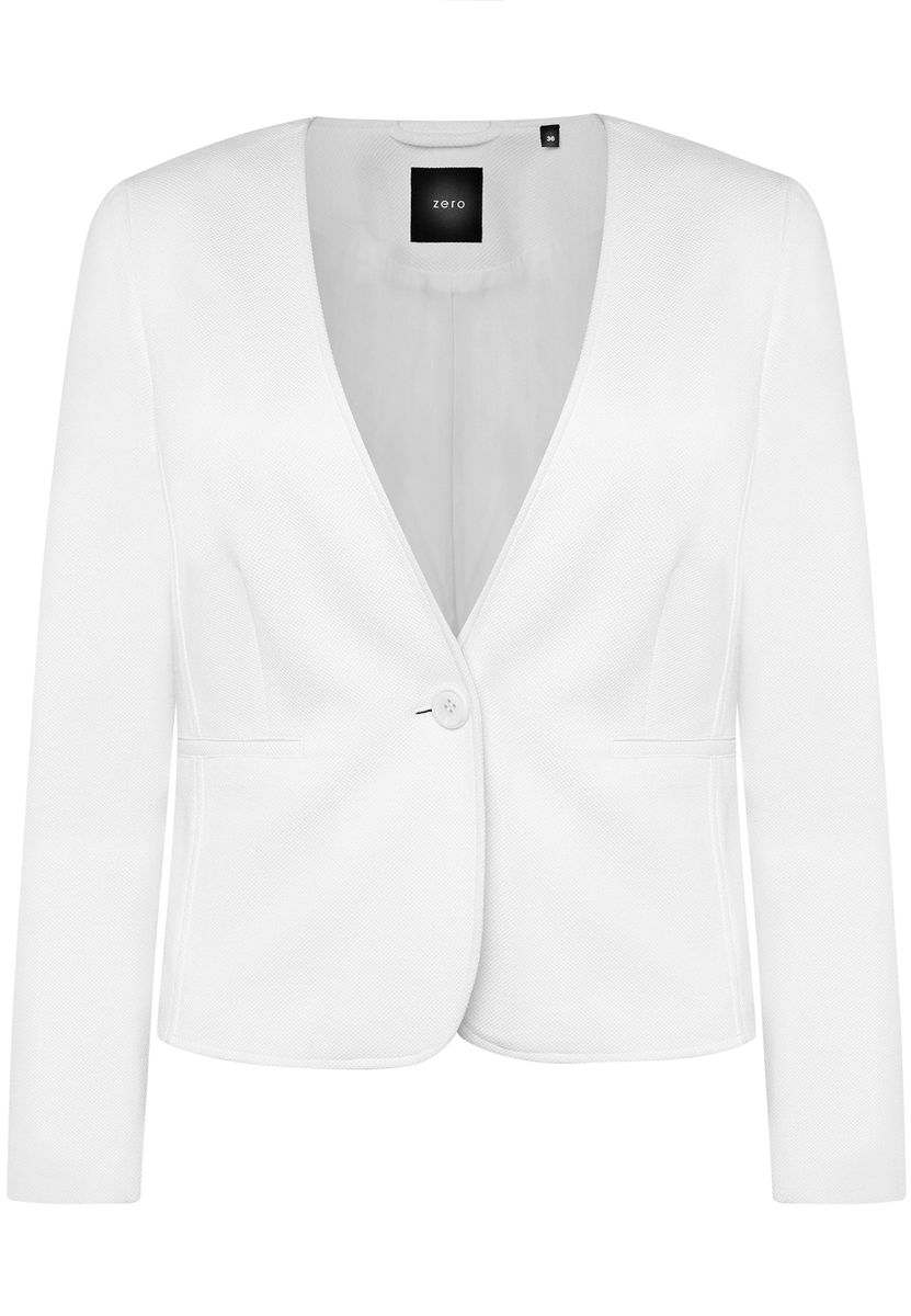 Kragenloser Figurbetonter Einknopf-Blazer
