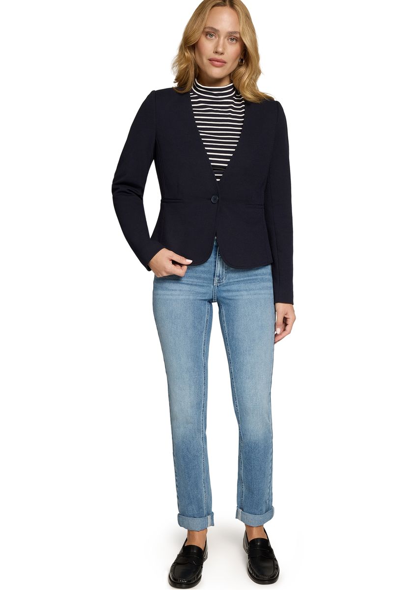 Minimalistischer taillierter V-Ausschnitt Blazer