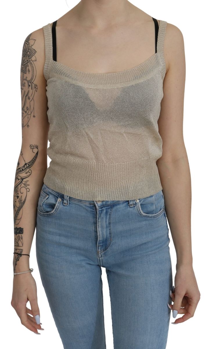 Transparentes Schimmer-Strick-Tanktop