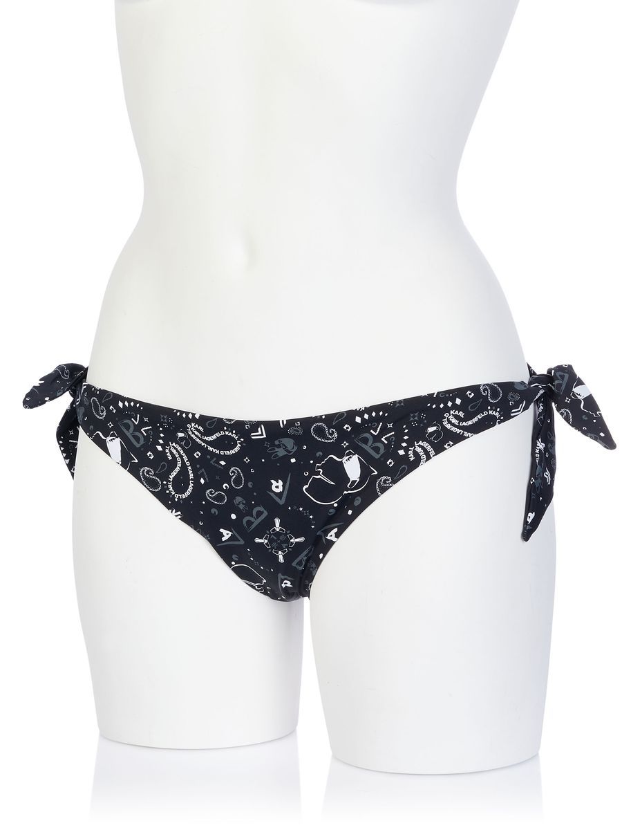 Bikini-Hose mit grafischem Logo-Print