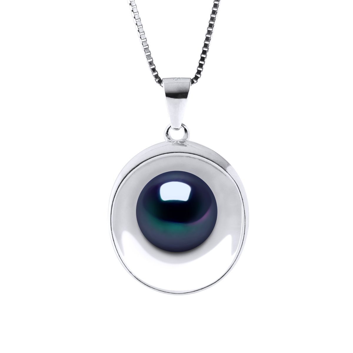 Minimalistische Halskette mit schwarzer Perle
