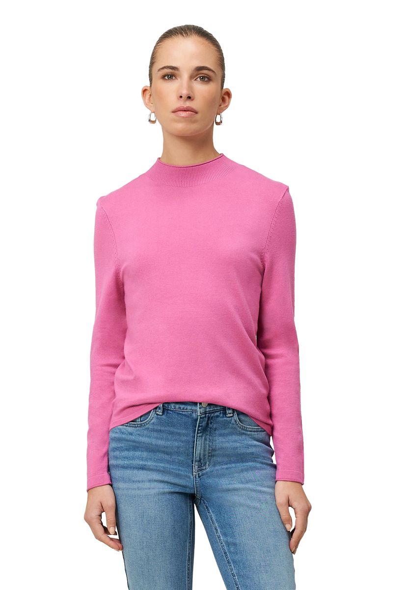 Feinstrick-Pullover mit Stehkragen