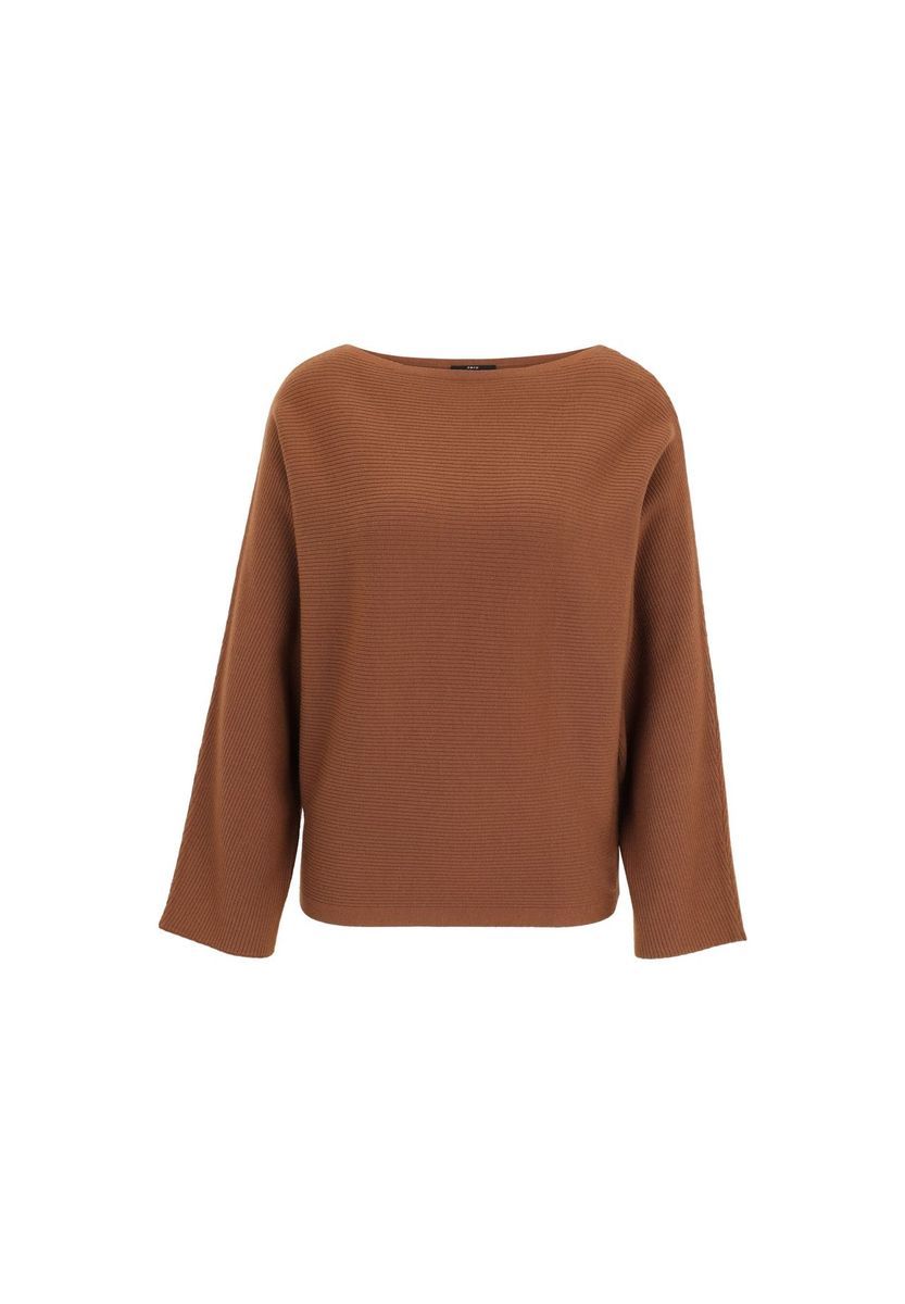 Eleganter Rippstrickpullover mit U-Boot-Ausschnitt