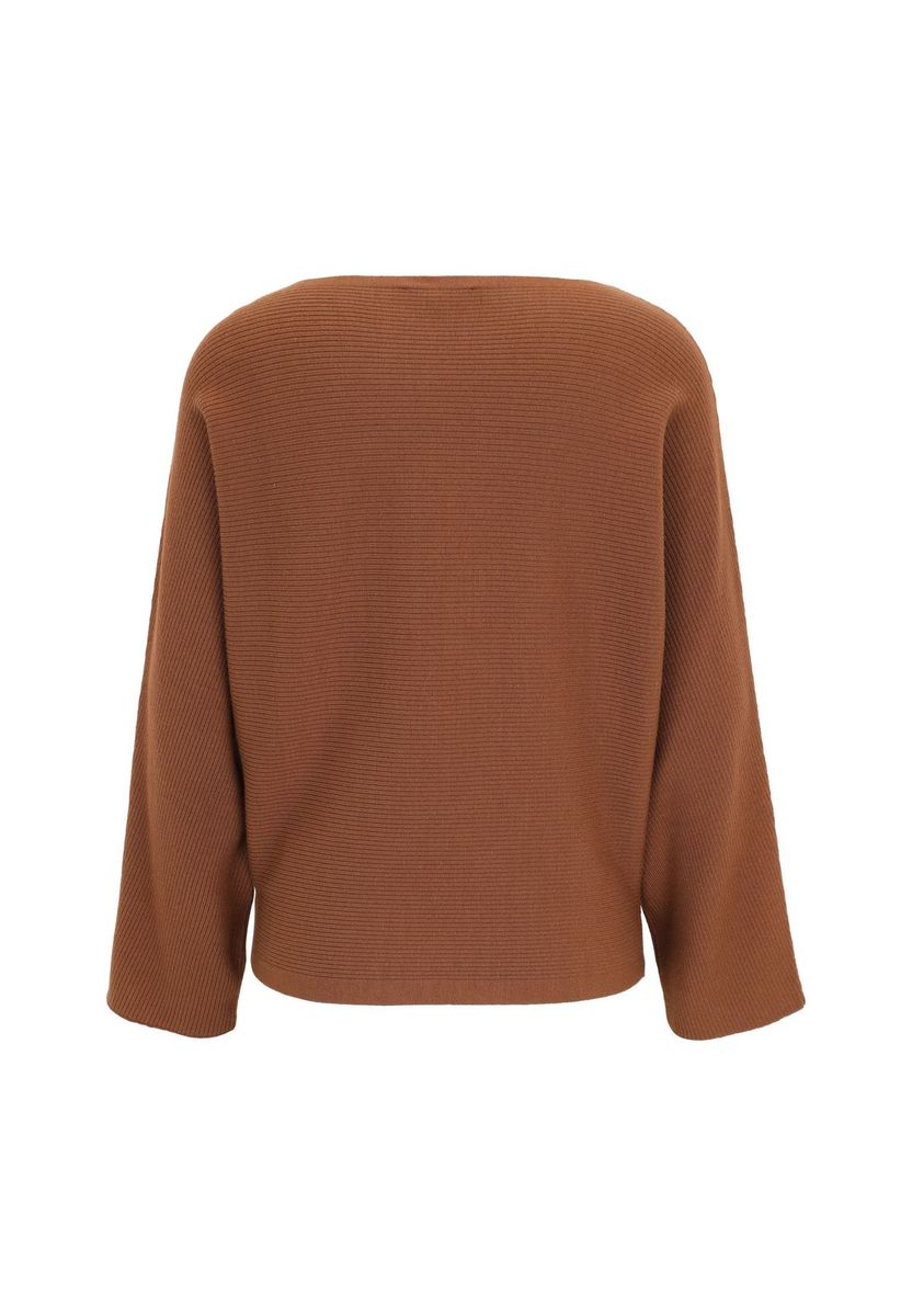 Eleganter Rippstrickpullover mit U-Boot-Ausschnitt