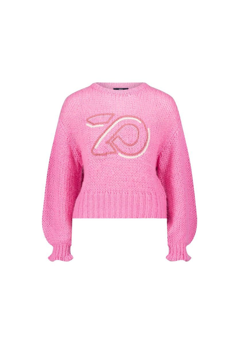 Grobstrickpullover mit Logo-Stickerei
