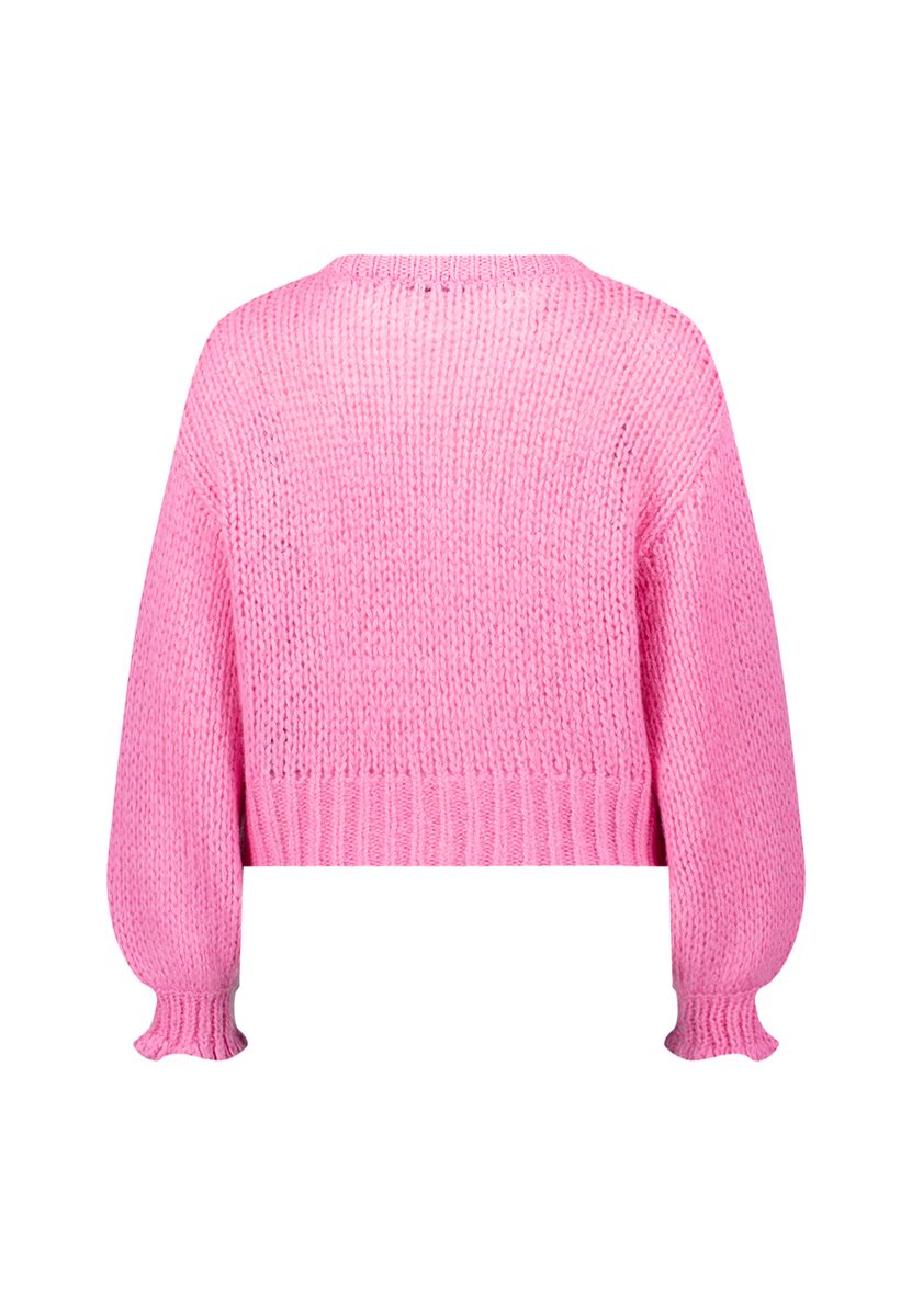 Grobstrickpullover mit Logo-Stickerei