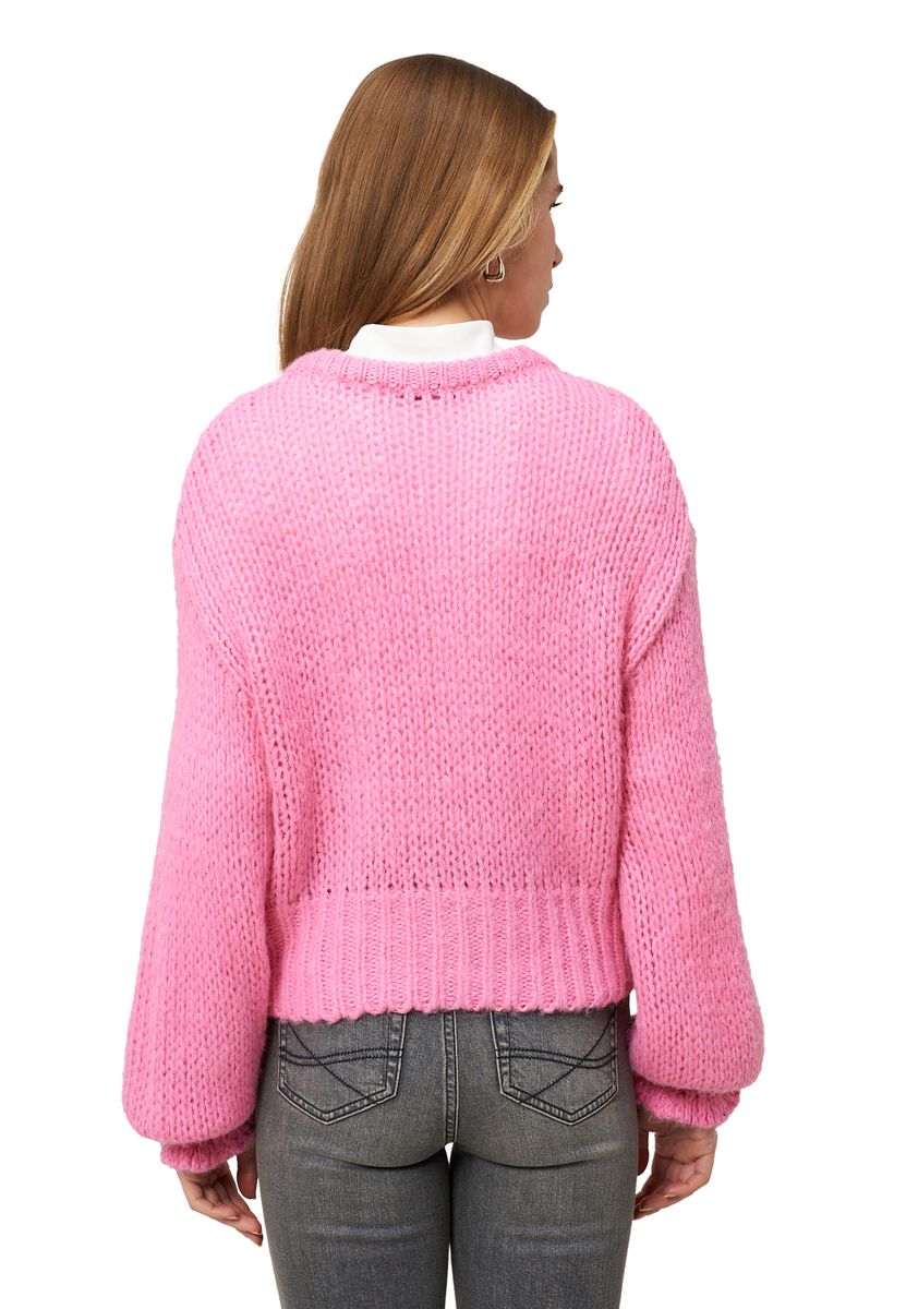 Grobstrickpullover mit Logo-Stickerei