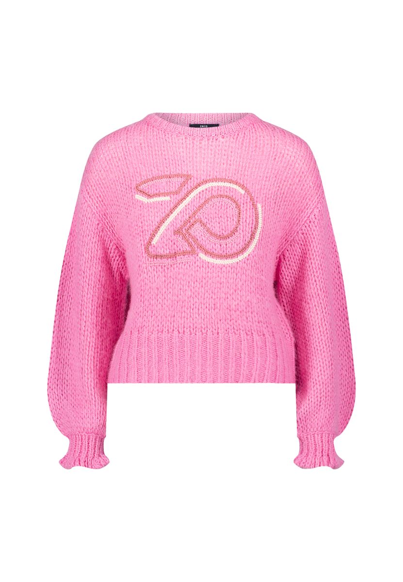 Grobstrickpullover mit Logo-Stickerei