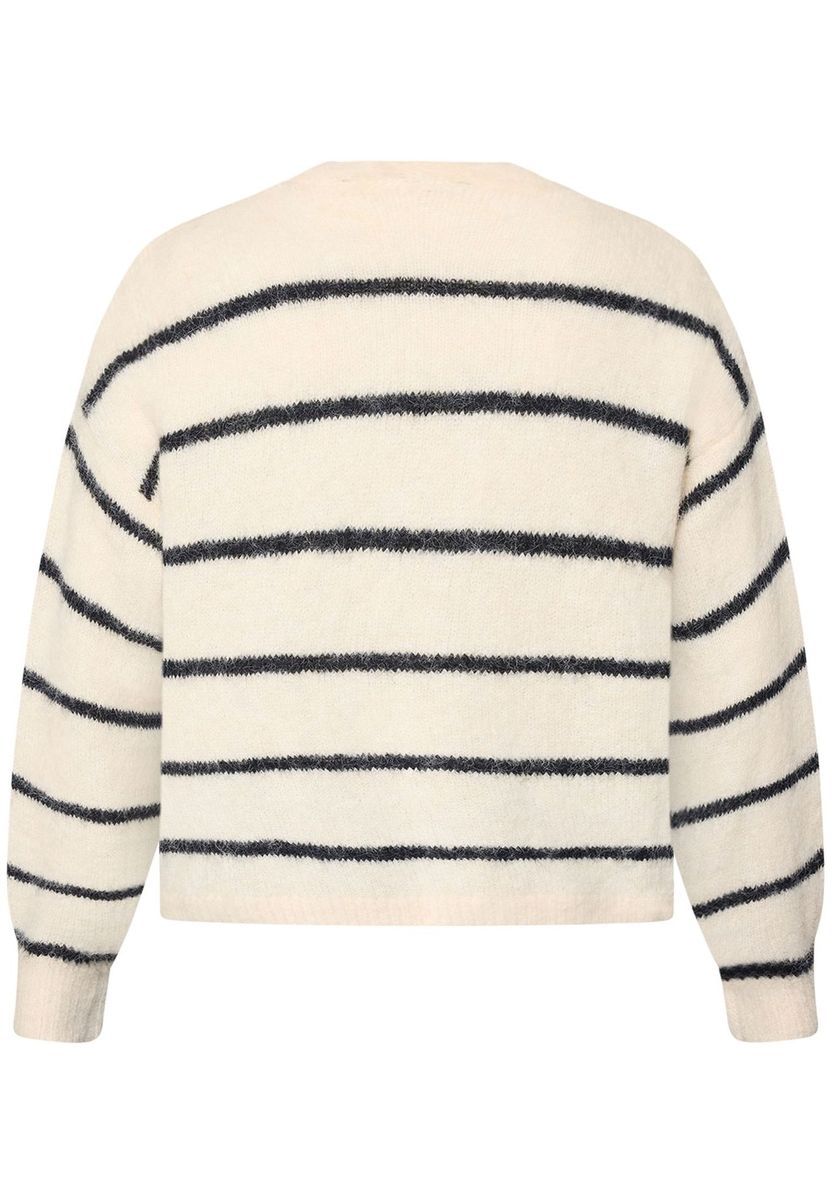Gestreifte Strickjacke mit offener Front