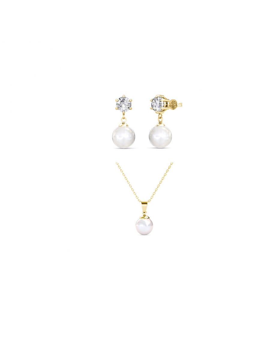 Schmuckset mit Perlen und Kristallen