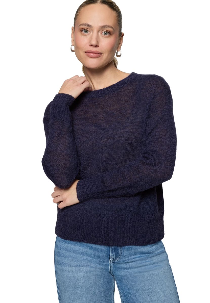 Klassischer Rundhals-Pullover aus Feinstrick