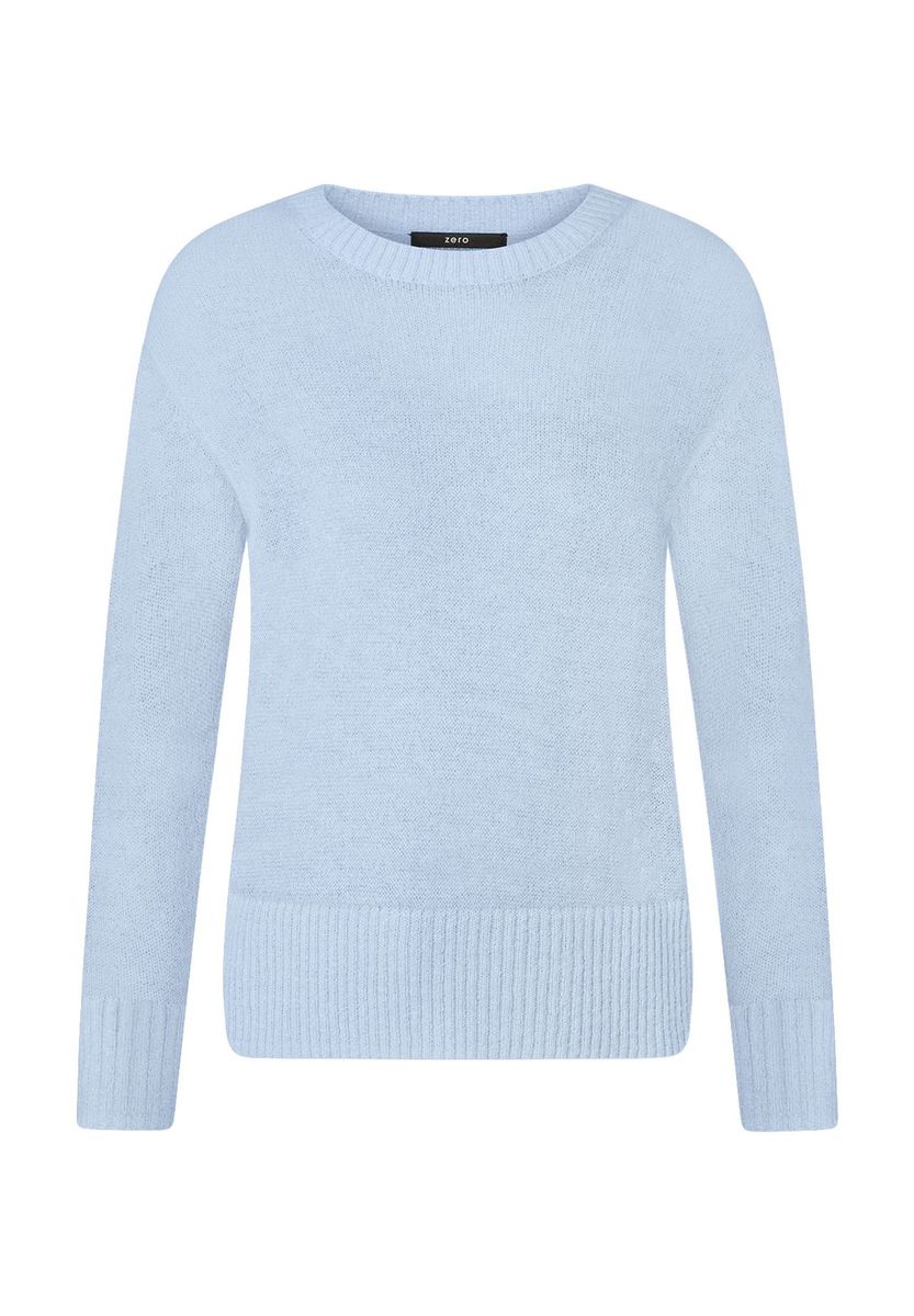 Minimalistischer Rundhals-Alpaka-Strickpullover
