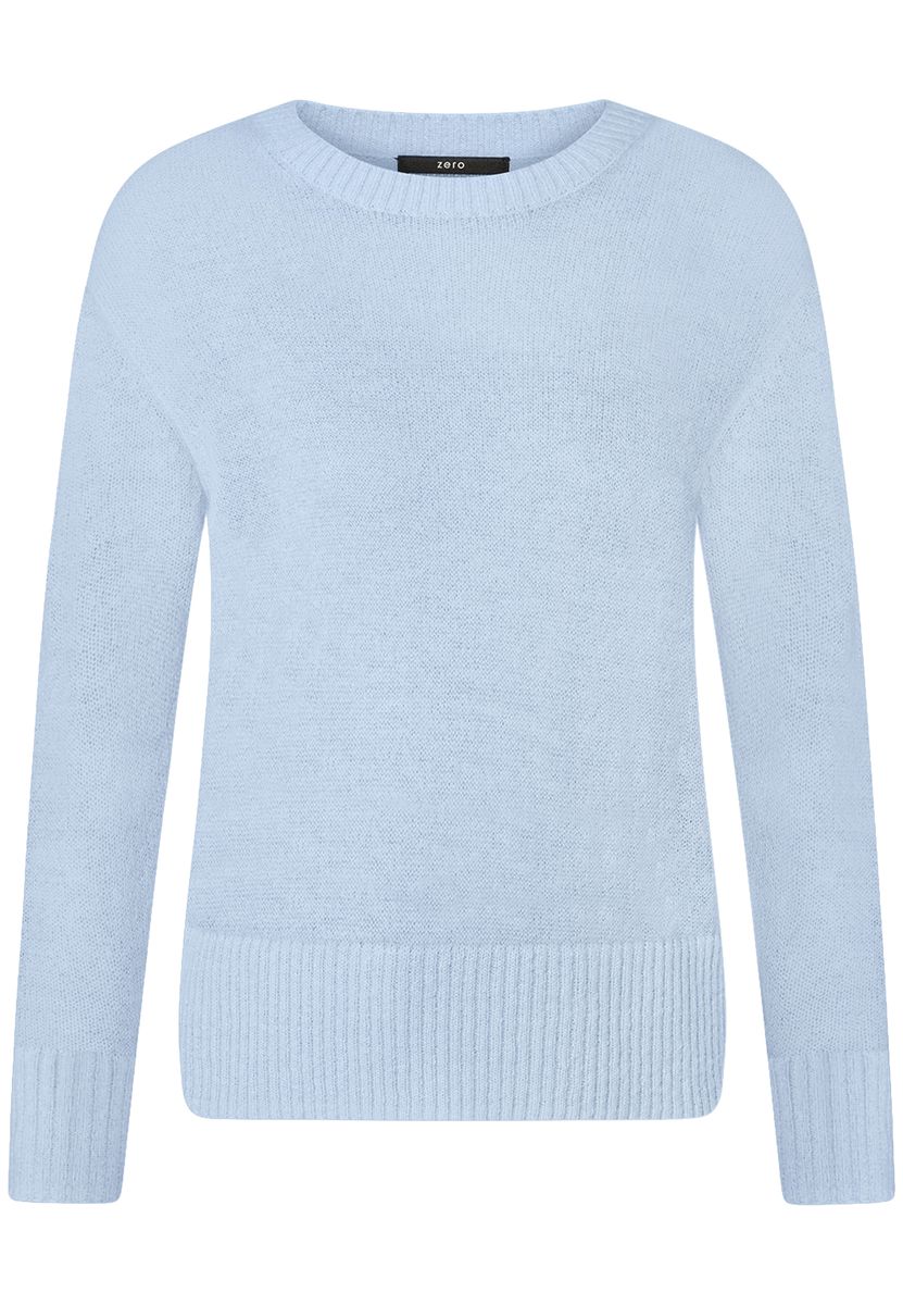 Minimalistischer Rundhals-Alpaka-Strickpullover