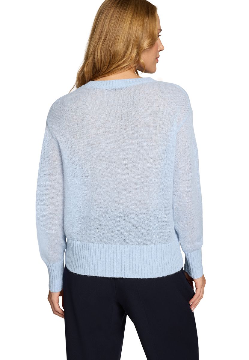Minimalistischer Rundhals-Alpaka-Strickpullover
