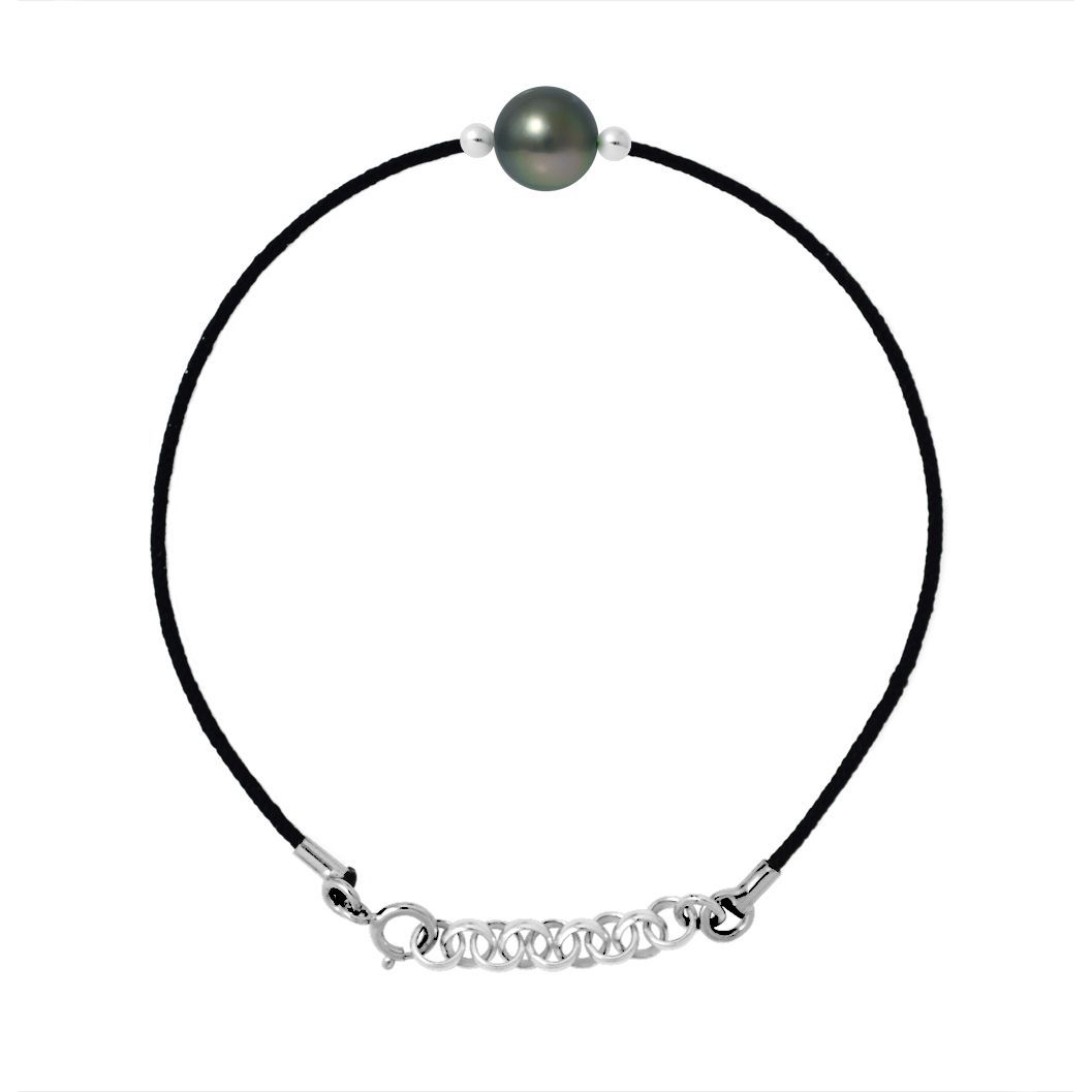 Minimalistisches Tahiti-Perlen Kordelarmband
