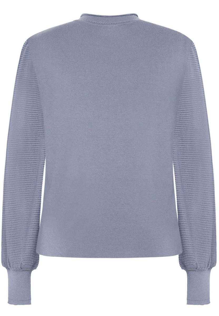 Feinstrickpullover mit Stehkragen und Ballonärmeln