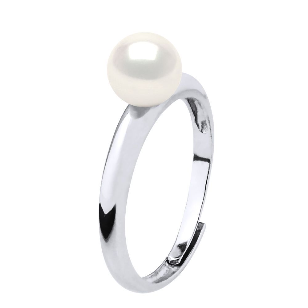 Minimalistischer Ring mit verstellbarer Süßwasserperle