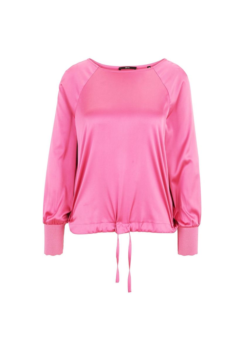 Satin-Raglan mit Strickbündchen