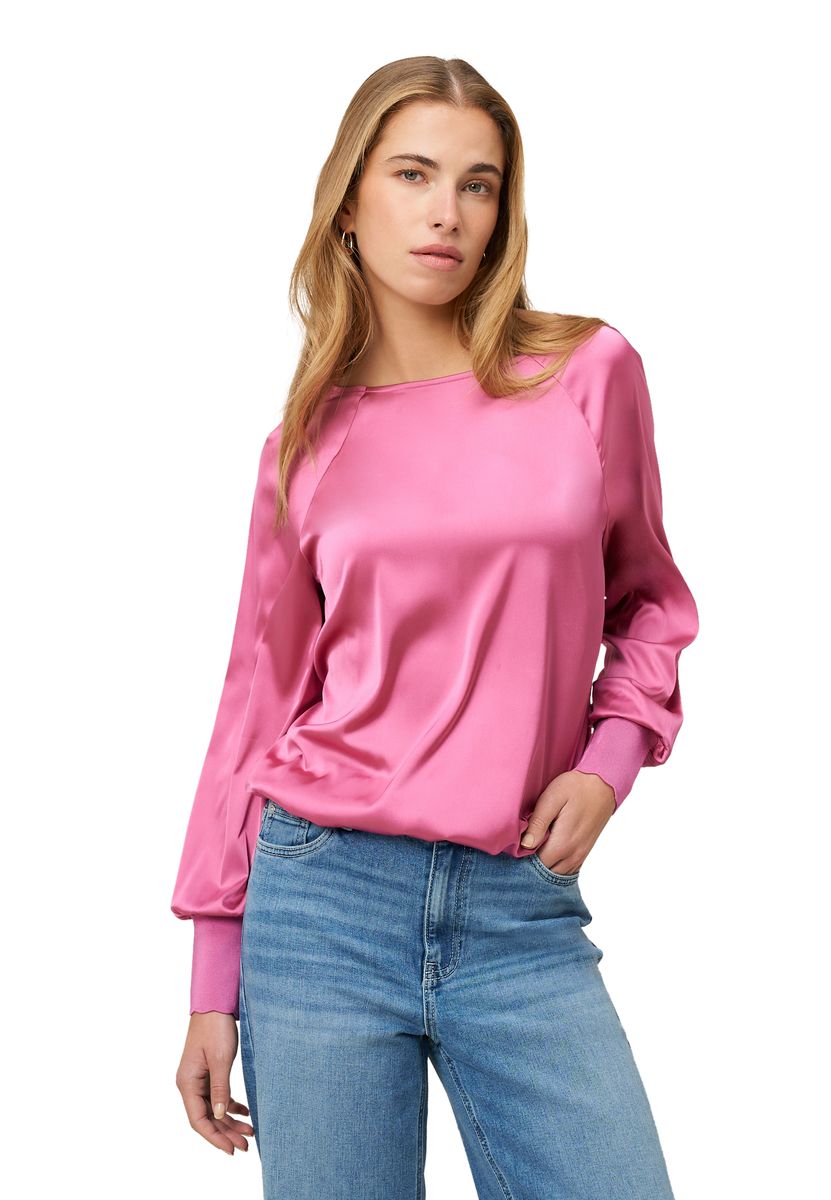 Satin-Raglan mit Strickbündchen