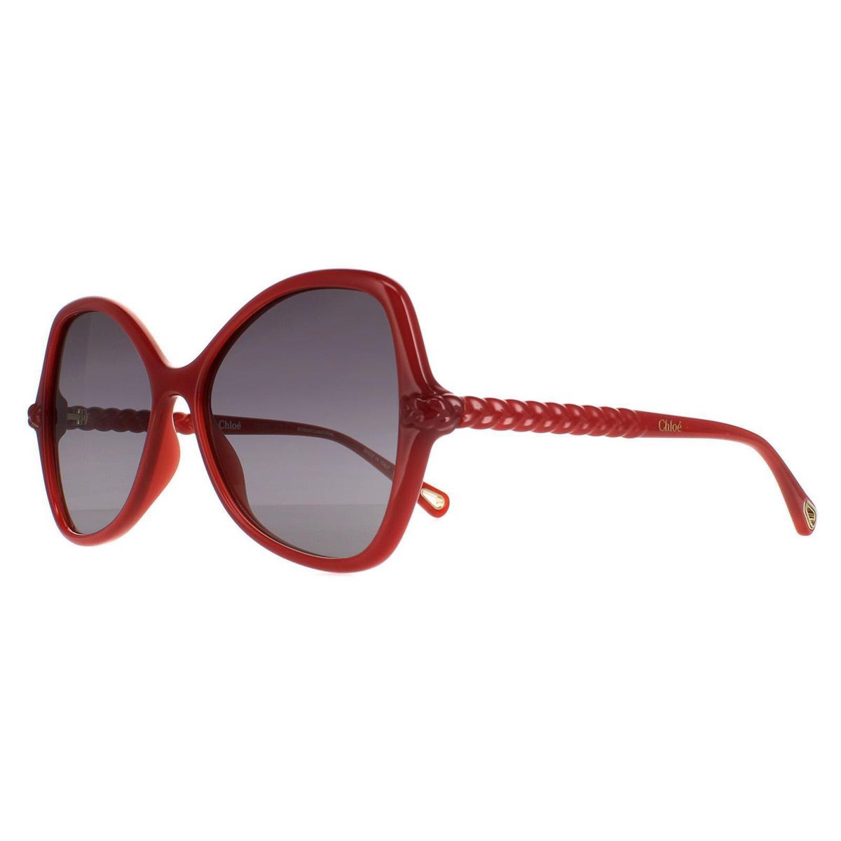 Oversize-Schmetterlingssonnenbrille mit geflochtenen Bügeln
