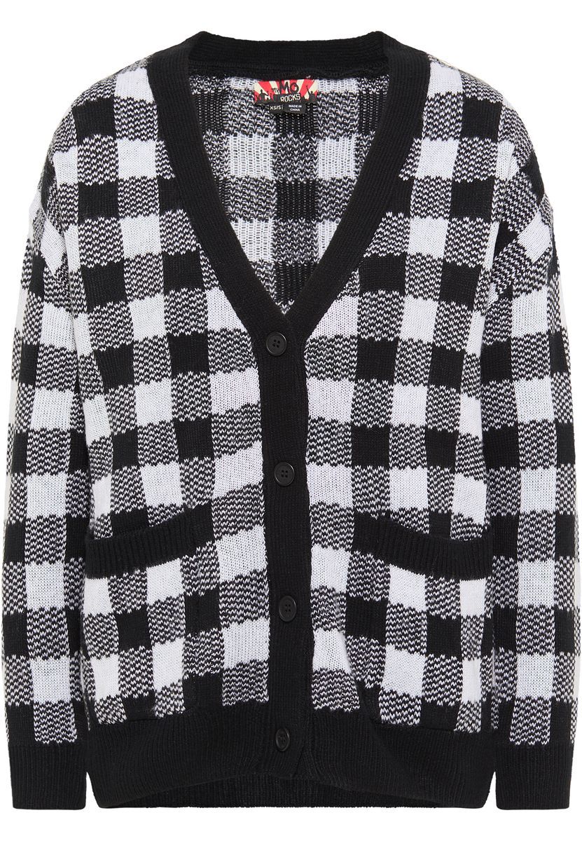 Oversized-Cardigan mit Gingham-Muster