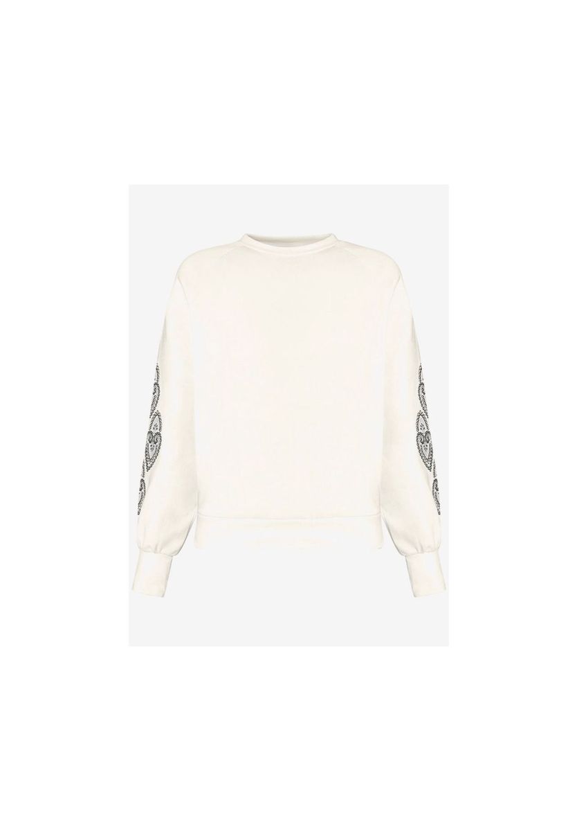 Sweatshirt mit Stickerei an Ärmeln