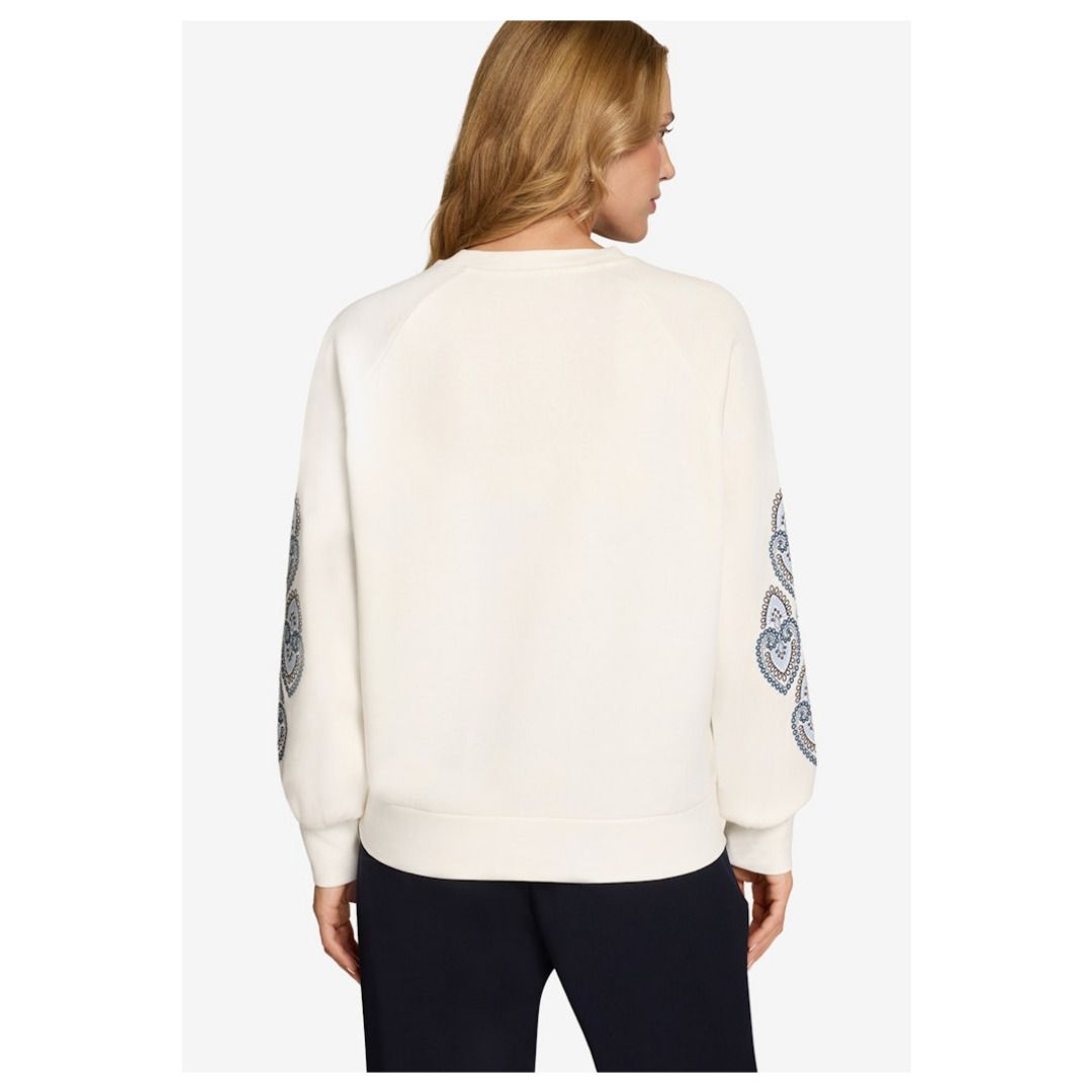 Sweatshirt mit Stickerei an Ärmeln
