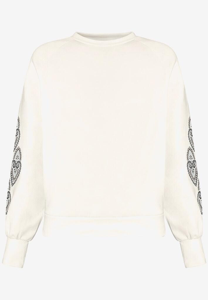 Sweatshirt mit Stickerei an Ärmeln