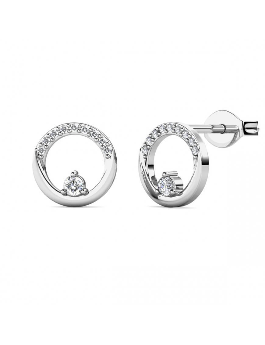 Runde Kristall-Pavé-Ohrstecker
