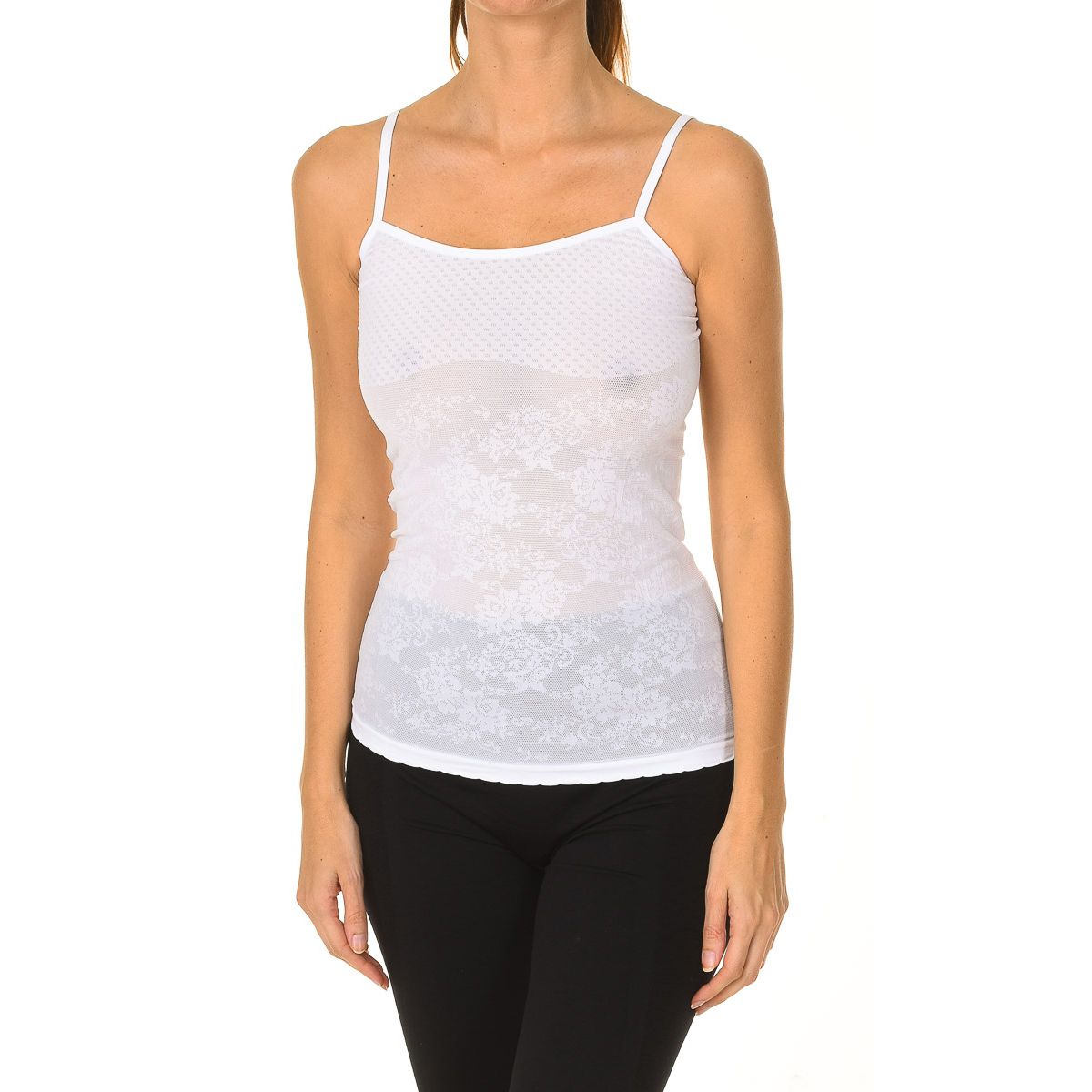 Nahtloses Camisole mit floraler Spitze