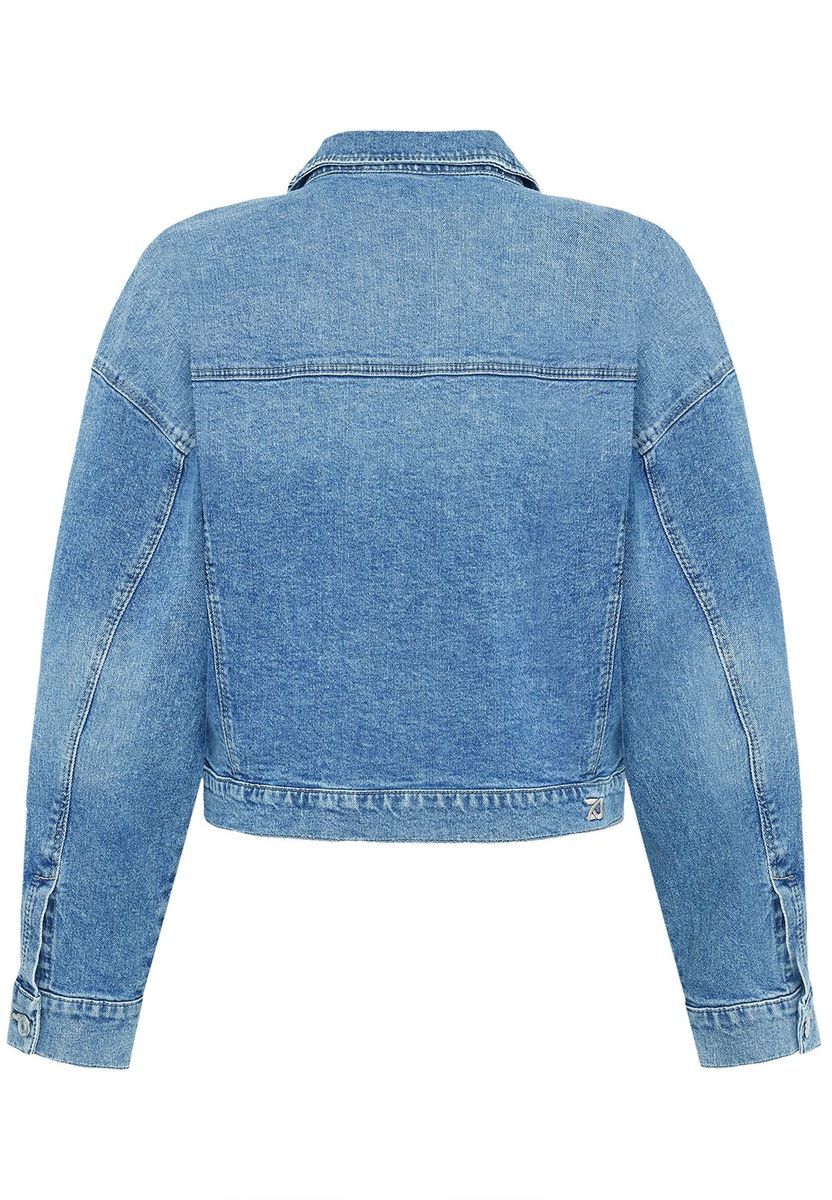 Oversized Jeansjacke mit überschnittenen Schultern