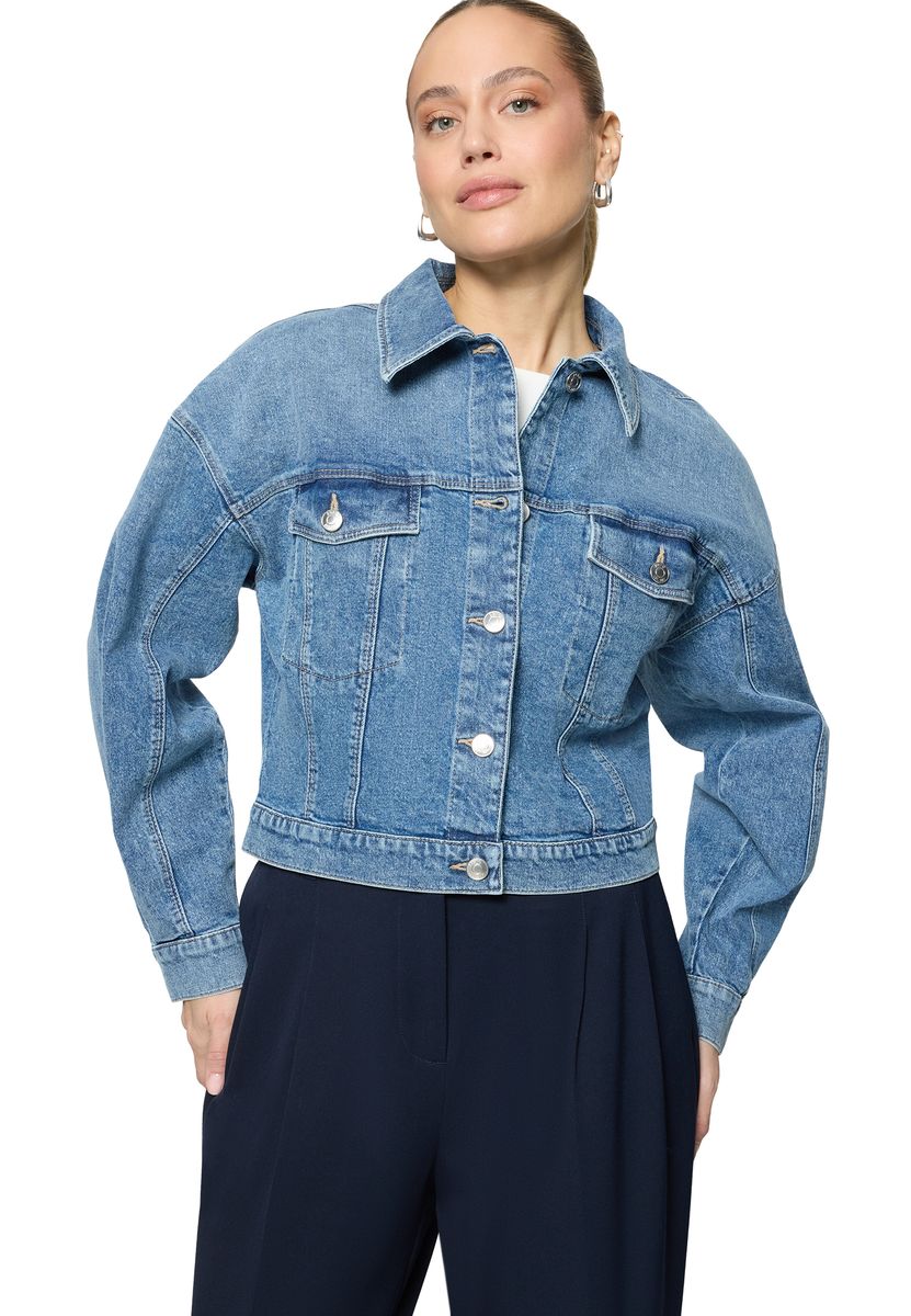 Oversized Jeansjacke mit überschnittenen Schultern