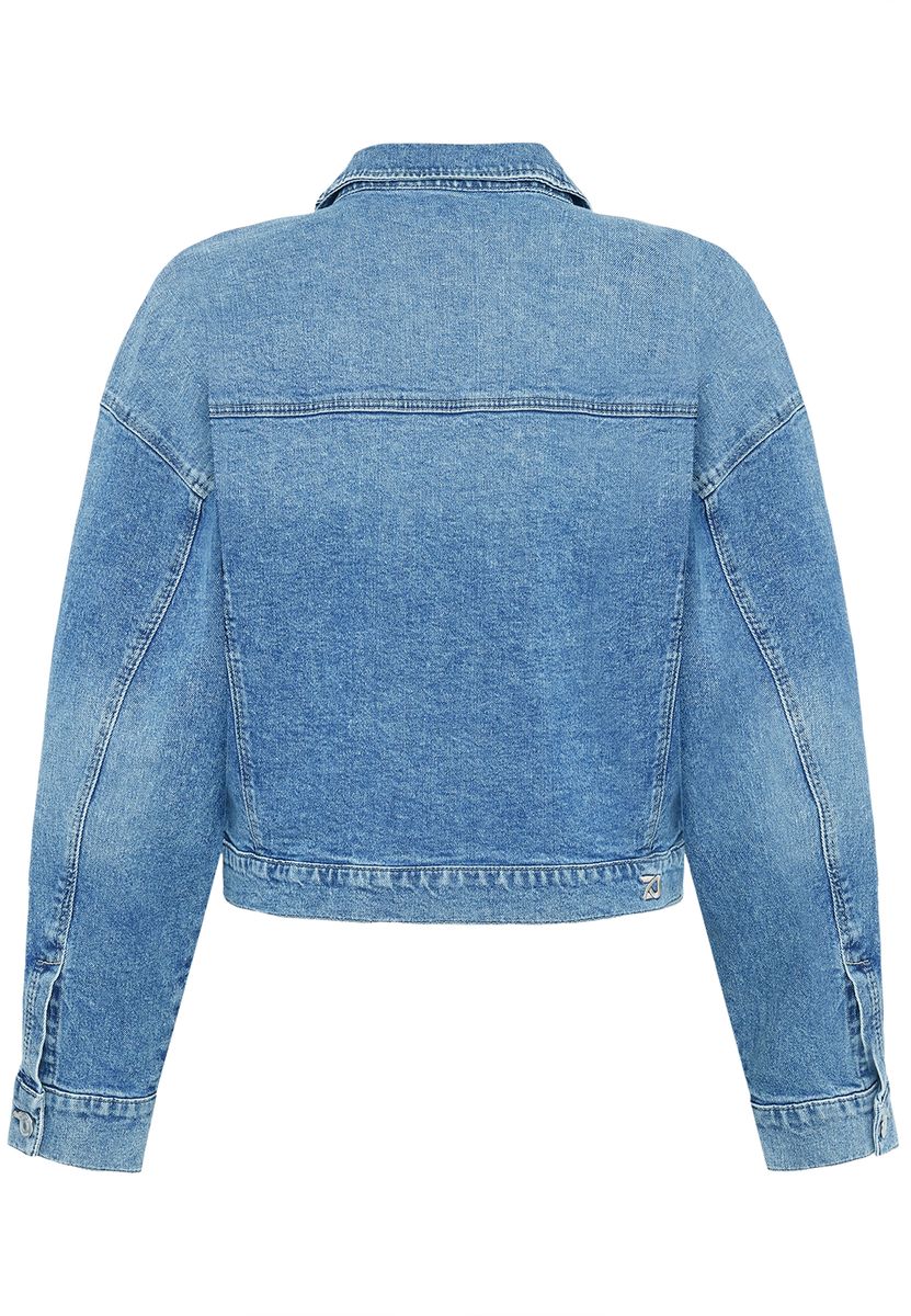 Oversized Jeansjacke mit überschnittenen Schultern