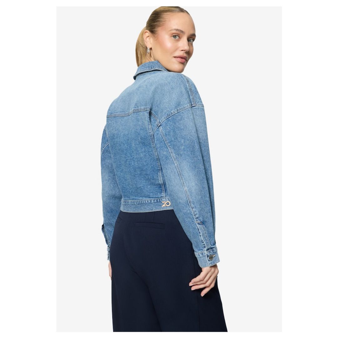 Oversized Jeansjacke mit überschnittenen Schultern