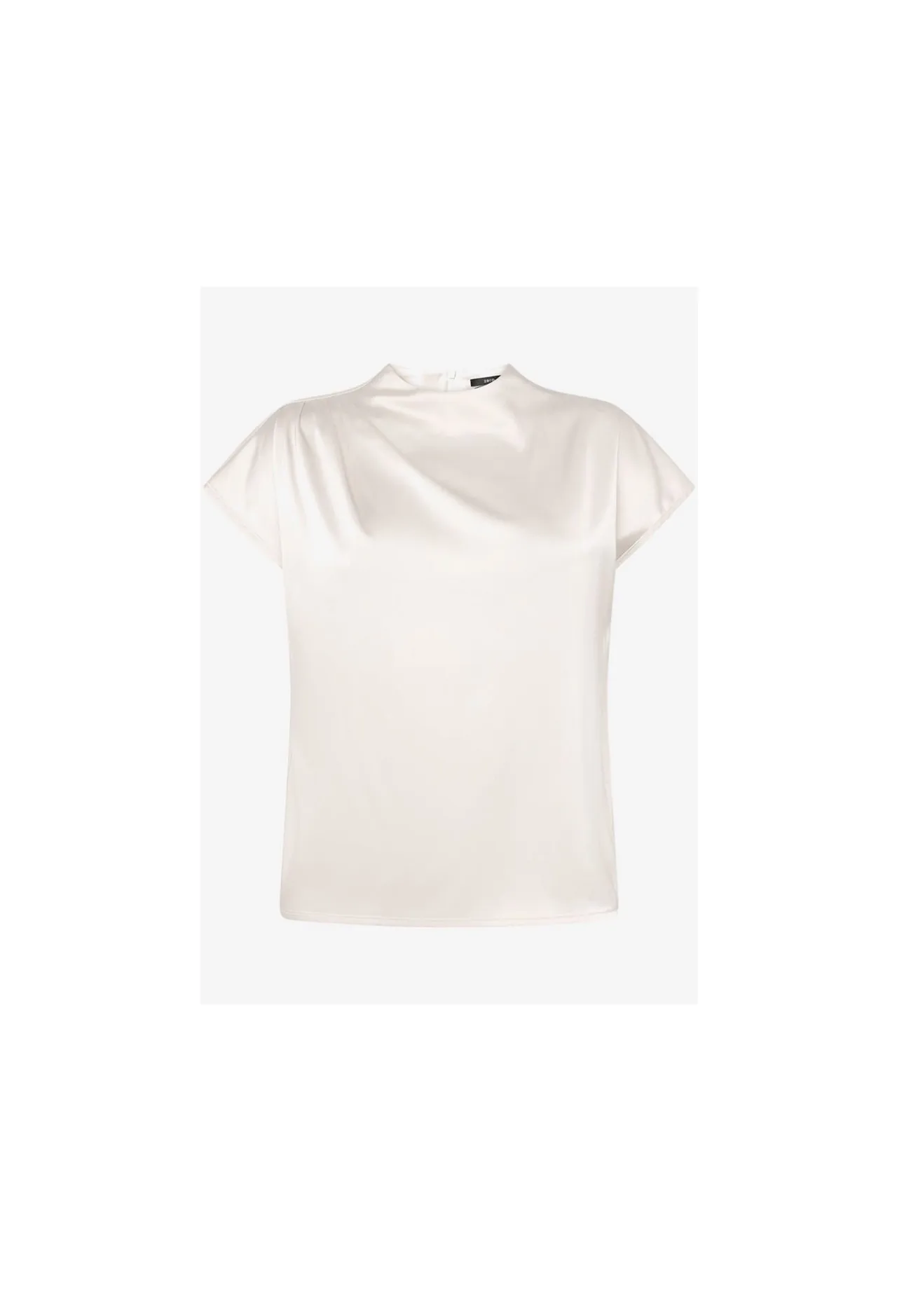 Elegante drapierte Seidenbluse mit Stehkragen