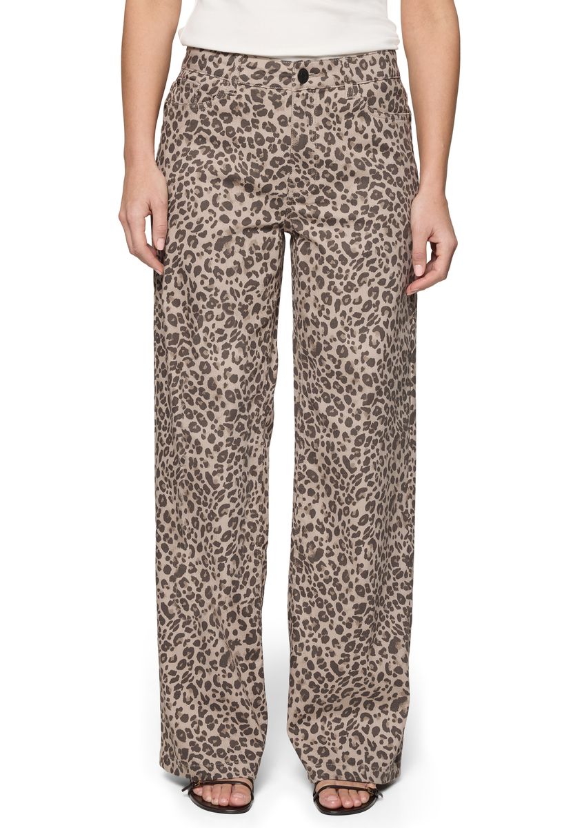 Weit geschnittene Hose mit Leopardenmuster
