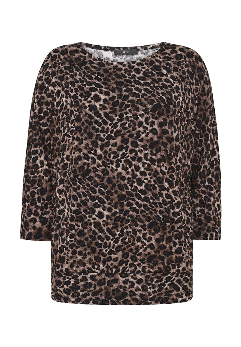 Shirt mit Leopardenmuster und Fledermausärmeln